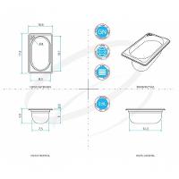 Kit 2 Cubas Gastronomica Rechaud Inox 1/9x100mm Brasinox - 8