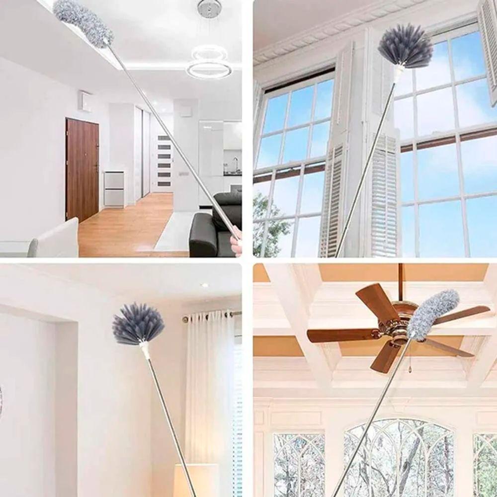 Espanador Telescópico Extensível Até 2.80 Metros Microfibra Teto Persianas Casa Escritório - 3