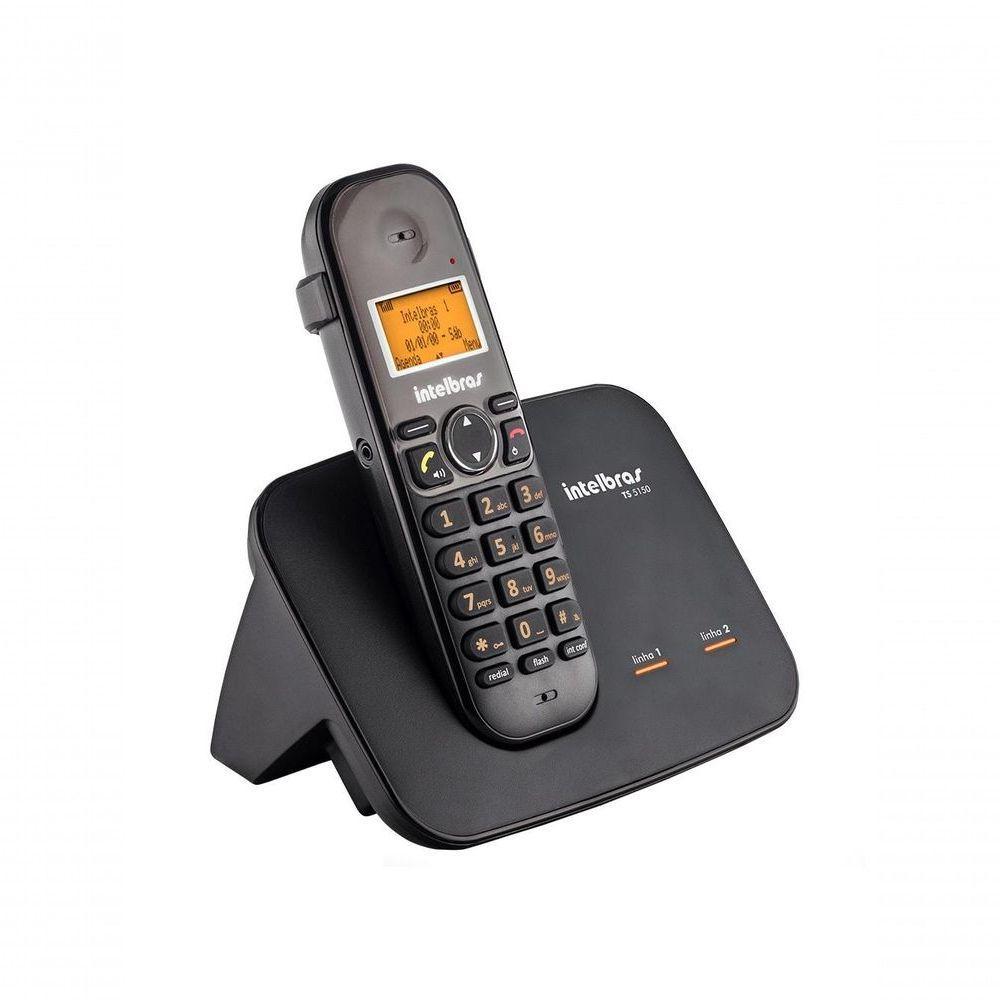 Telefone Sem Fio Digital Intelbras Ts5150 Com Entrada Para 2 Linhas Preto - 3