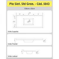 Tampo Para Pia De Cozinha Rorato Marmoplan 1,20 M Preto - 5
