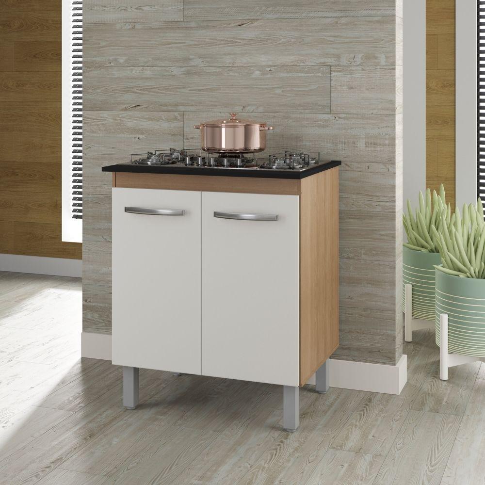 Balcão Jade Para Cooktop 5 Bocas 2 Portas Savana Off White Moblis - 2