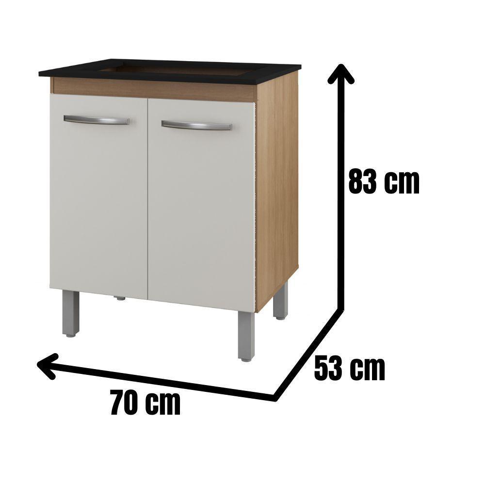 Balcão Jade Para Cooktop 5 Bocas 2 Portas Savana Off White Moblis - 5