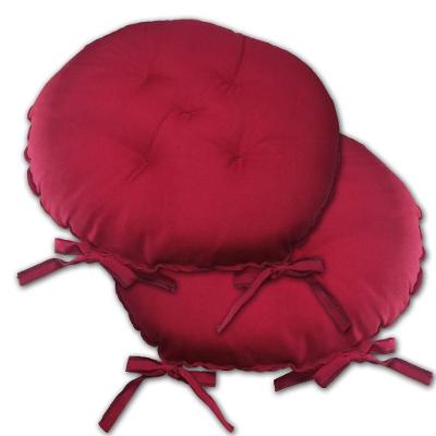 Kit 02 Almofadas Futon Redondo Assento Para Cadeira 40x40 Vermelho