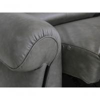 Sofá Reclinável Elétrico De Couro Belarus Cement Grey - Mempra - 3