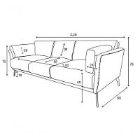 Sofá De Couro Lexus 3 Lugares Marrom - Mempra - 3