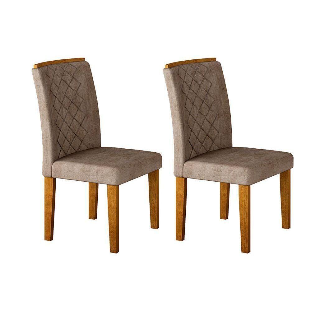 Conjunto Mesa De Cozinha Jade Tampo Madeirado Canto Reto 180x90cm E 6 Cadeiras Jade Imbuia Suede Capuccino Rufato - 8