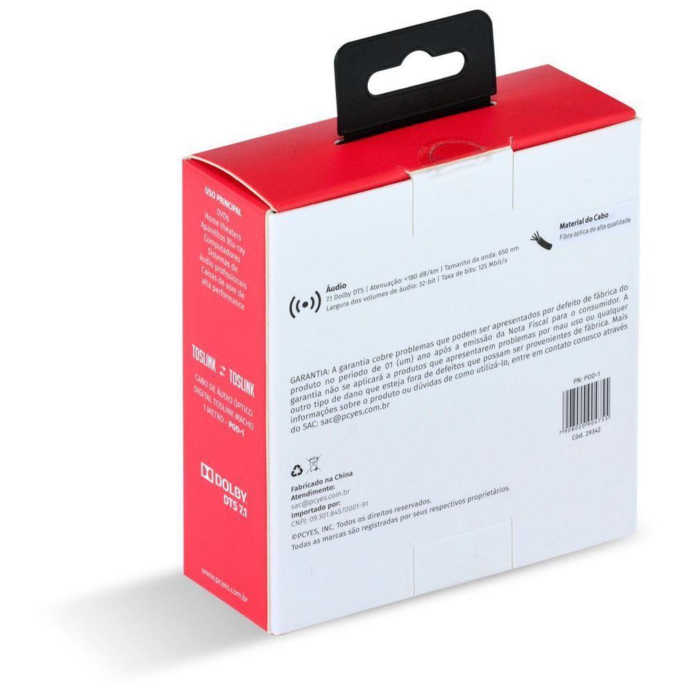 Cabo Optico Toslink Macho 1m - Pod-1 - 6