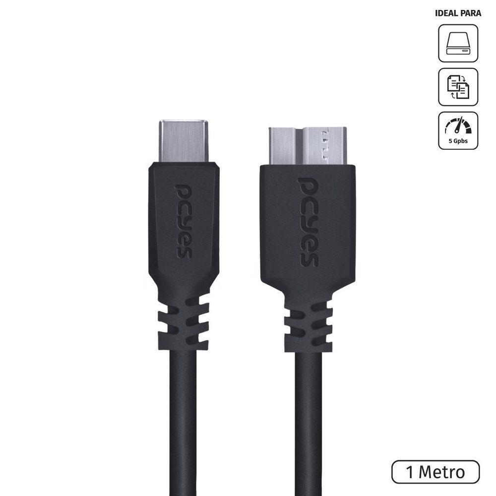 Cabo Usb Tipo C Para Micro Usb B 3.0 1m Preto - P3ucmbp-1 - 2