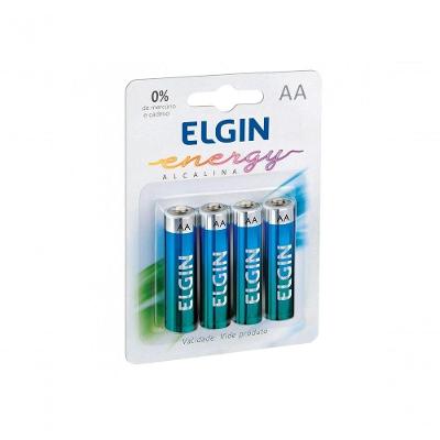 Pilha Alcalina Elgin Aa 1.5v Blister Com 4 Unidades
