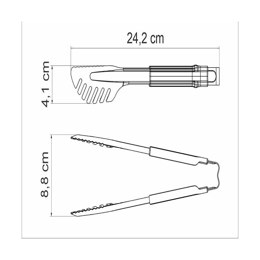 Pegador Tramontina Utilitá Em Aço Inox Com Cabo Emborrachado Cinza 24 Cm - 3