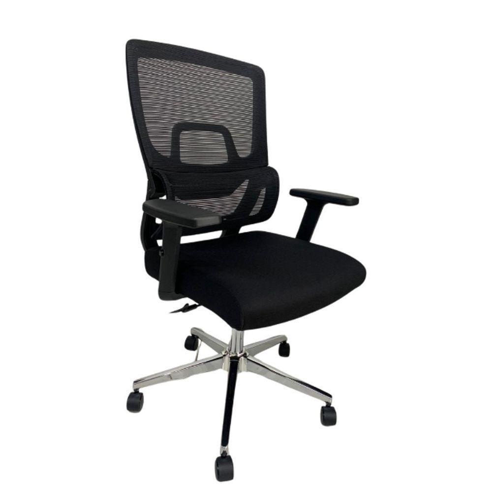 Cadeira De Escritório Presidente Home Office Ergonômica Com Tela Mesh Reclinável Premium Preto - 2