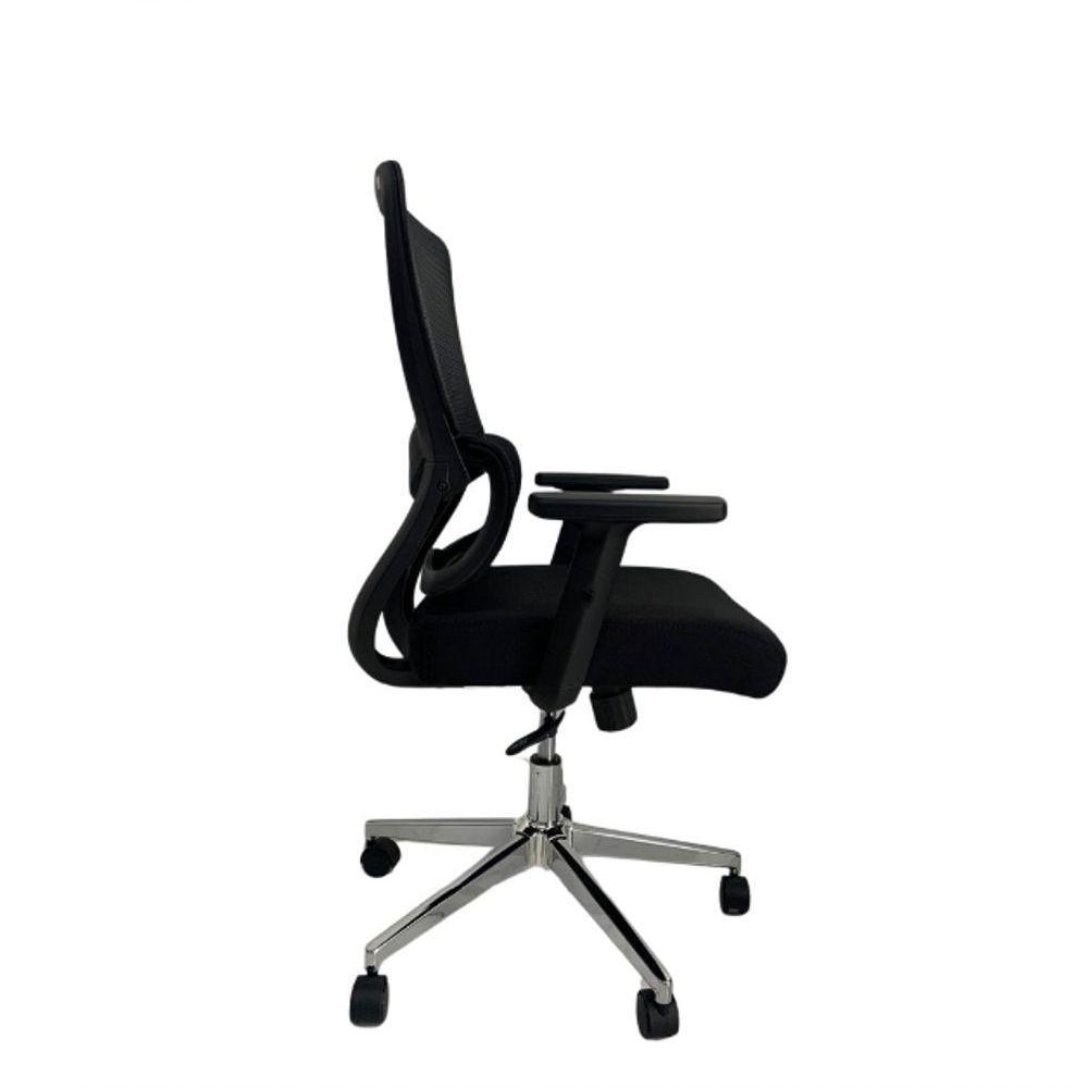 Cadeira De Escritório Presidente Home Office Ergonômica Com Tela Mesh Reclinável Premium Preto - 3