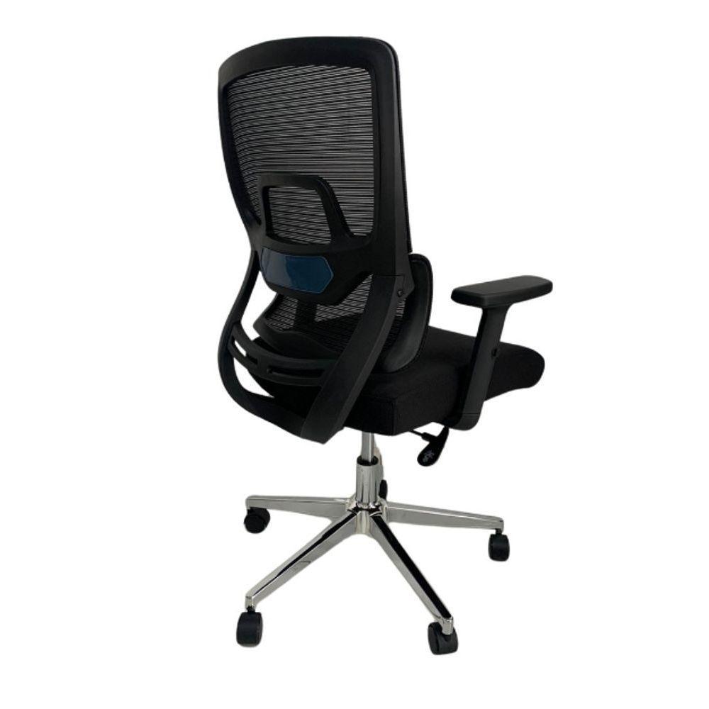 Cadeira De Escritório Presidente Home Office Ergonômica Com Tela Mesh Reclinável Premium Preto - 4
