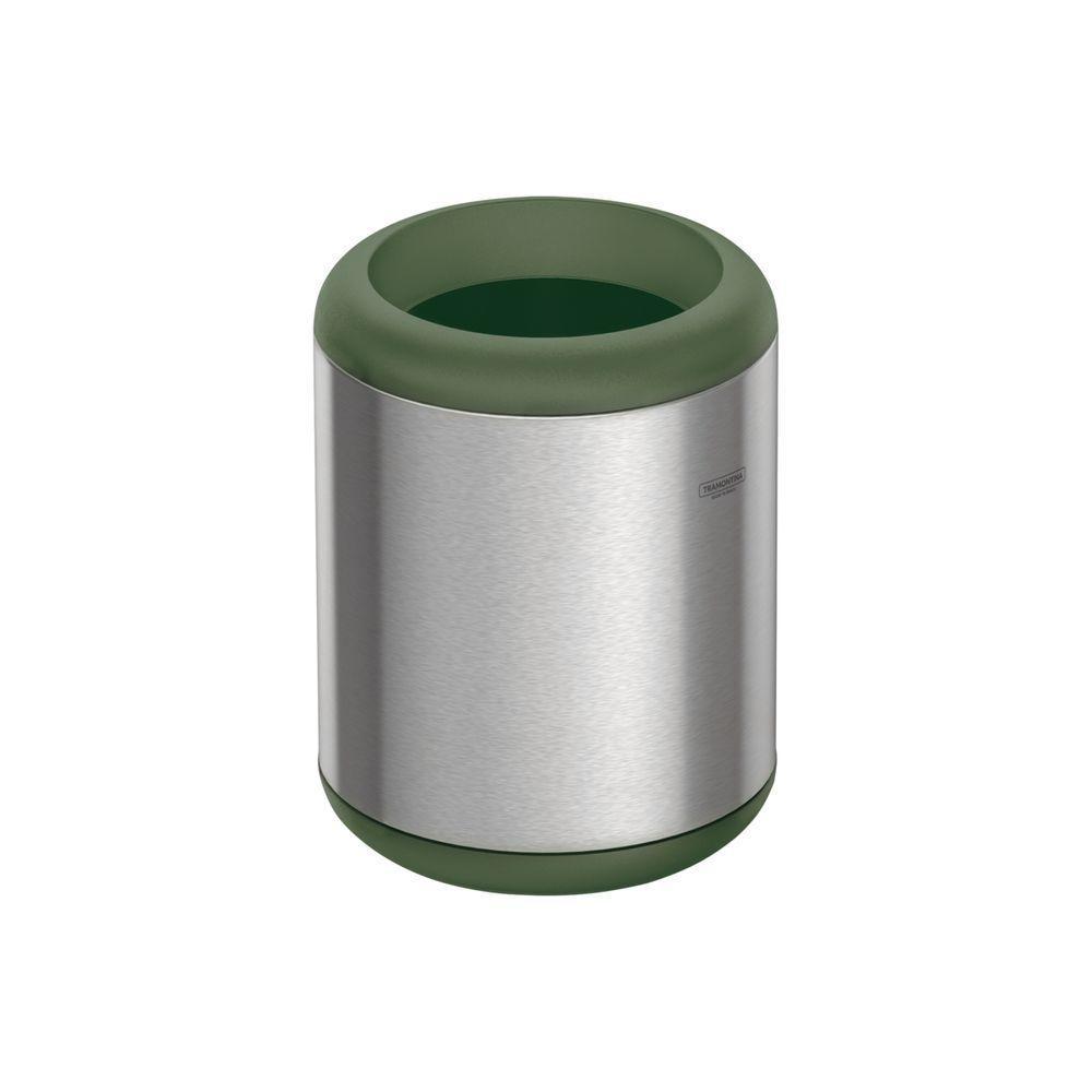 Lixeira Inox Tramontina Portofino Lyf Com Acabamento Acetinado E Aro Em Polipropileno Sem Tampa 7 L - 1