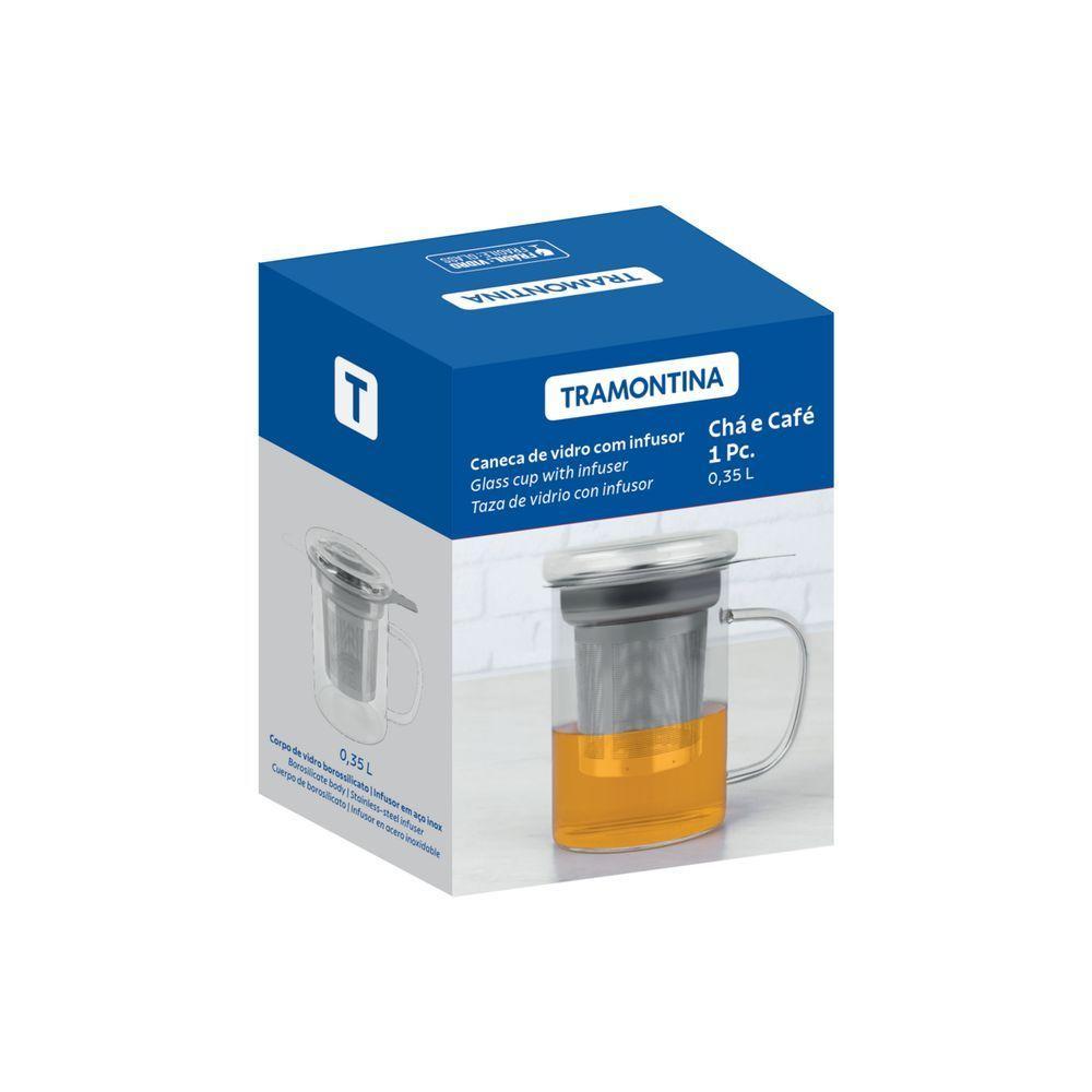 Caneca De Vidro Tramontina Com Infusor De Chá 350 Ml - 1