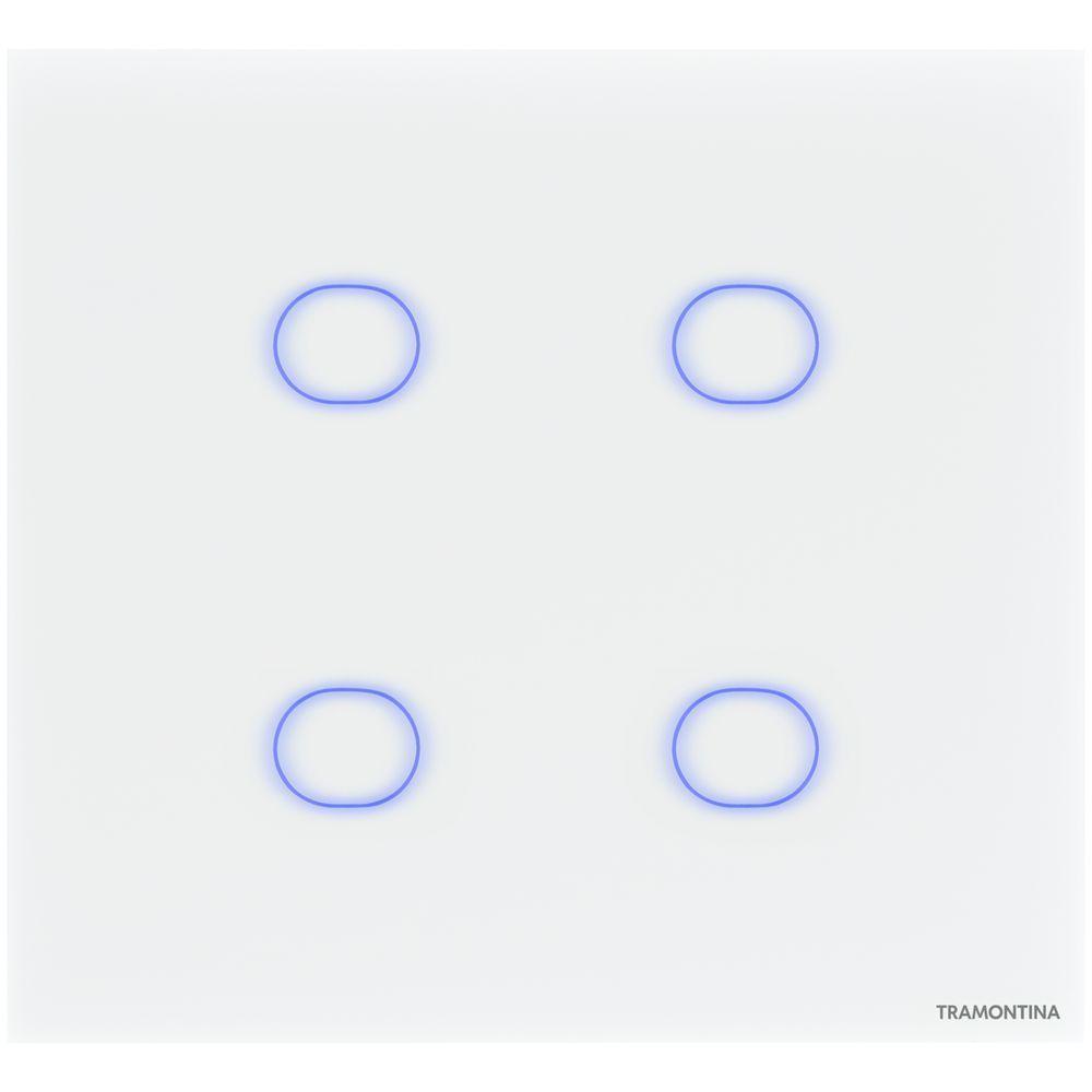 Interruptor Touch Smart 4x4 Tramontina Branco Com 4 Canais - 4