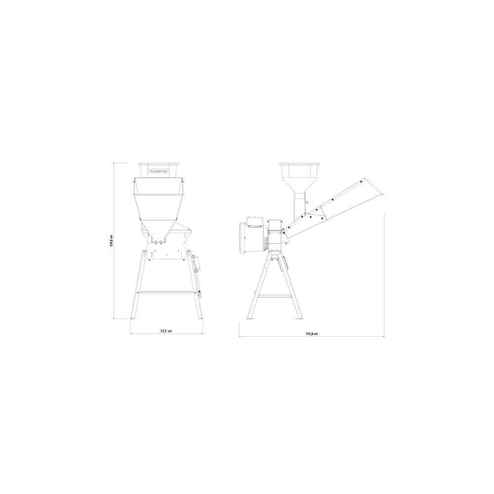 Triturador Elétrico Tramontina Te30t Com Suporte Triangular Motor 2 Hp Bivolt E Saída Lateral - 3