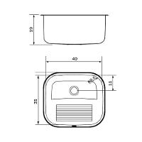 Tanque De Encaixe Tramontina Hera Compact 19 Em Aço Inox Acetinado 40x35 Cm - 3