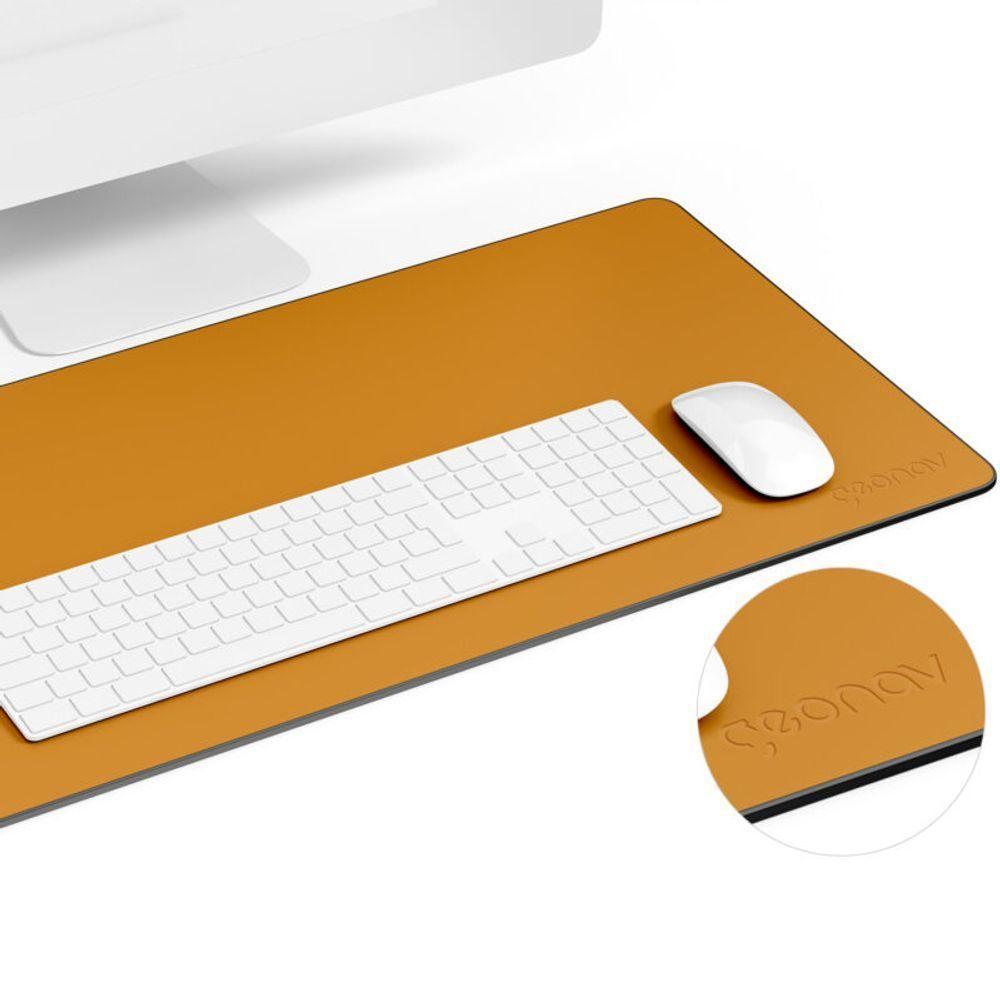 Mouse Pad Desk Extra Grande Em Poliuretano - Geonav - Preto E Caramelo - 1