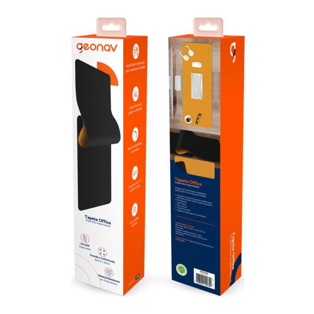 Mouse Pad Desk Extra Grande Em Poliuretano - Geonav - Preto E Caramelo - 3