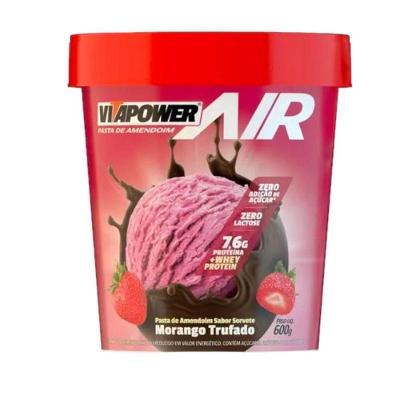 Pasta De Amendoim Air Sabores Gourmet 600g Sabor Sorvete Morango Trufado