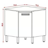 Balcão Kits Paraná Para Canto Com Tampo Freijo/gris - 3