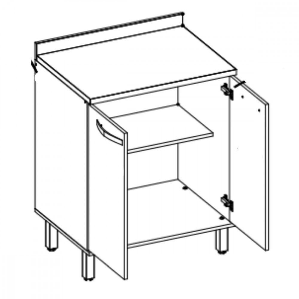 Balcão 2 Portas Com Tampo 80cm Luciane Isis Avela/mocca - 3