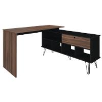 Mesa Para Escritório Escrivaninha Em L Home Office Kalil A02 Preto Ypê - Lyam Decor - 3
