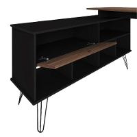 Mesa Para Escritório Escrivaninha Em L Home Office Kalil A02 Preto Ypê - Lyam Decor - 7