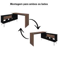 Mesa Para Escritório Escrivaninha Em L Home Office Kalil A02 Preto Ypê - Lyam Decor - 8