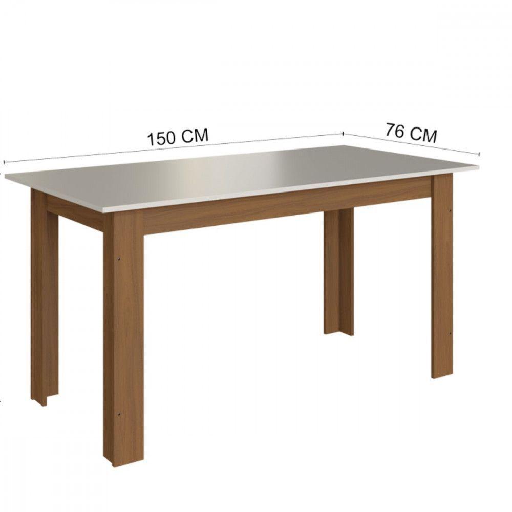 Conjunto De Mesa 1,50cm Belgica Com 6 Cadeiras Indekes Freijo/off White/cacau - 5