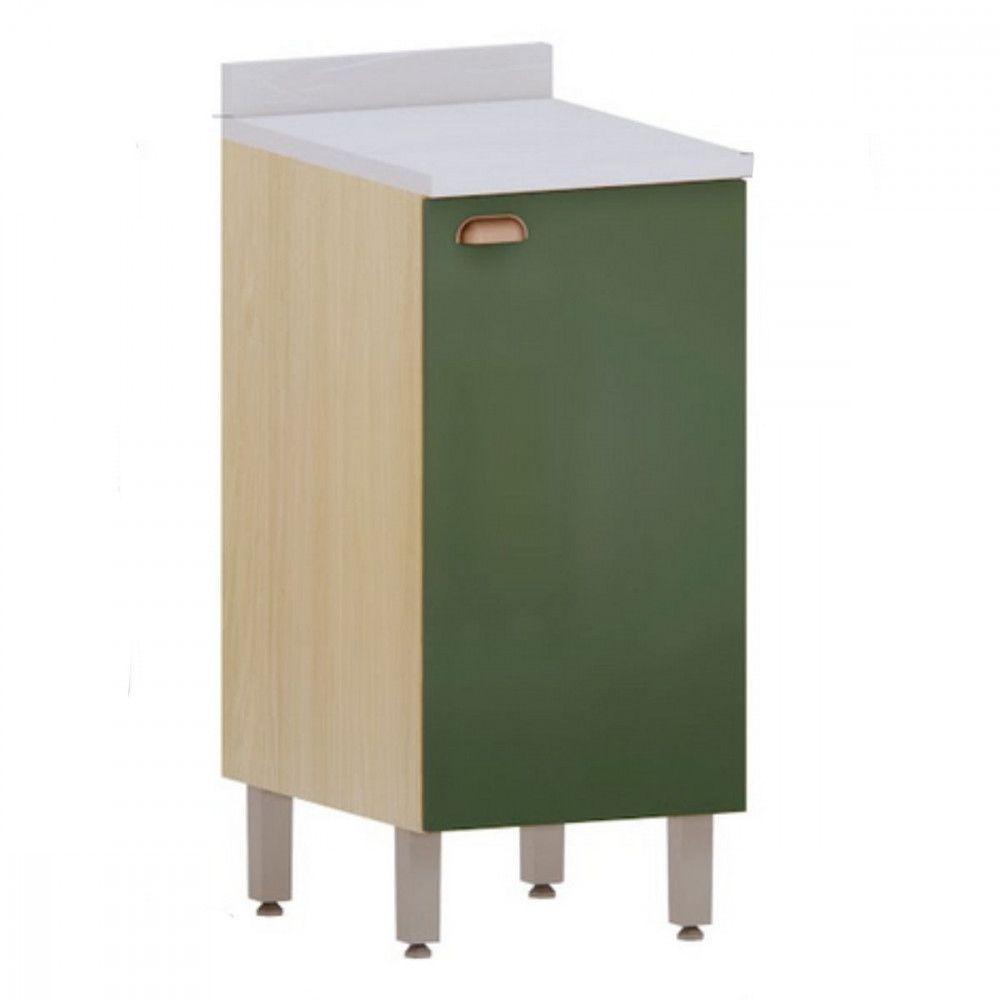 Balcão 1 Porta Com Tampo 40cm Luciane Classic Verde/freijo - 1