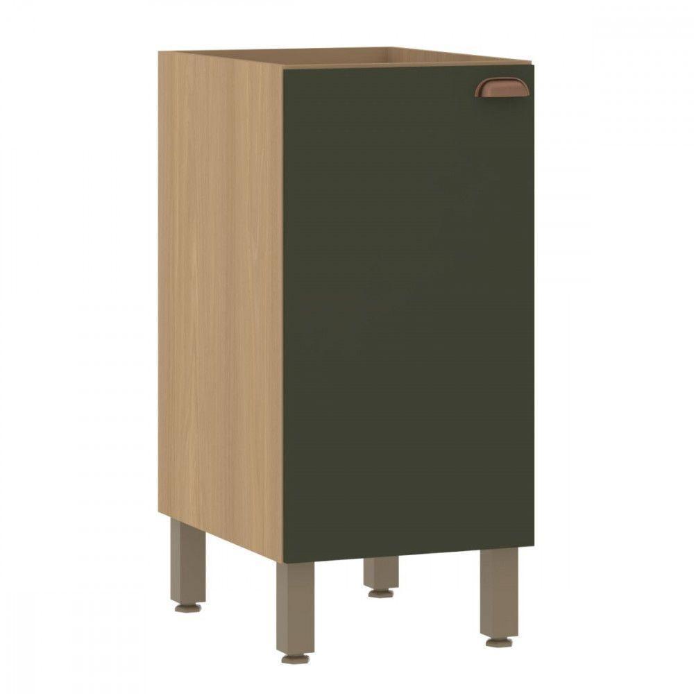 Balcão 1 Porta Com Tampo 40cm Luciane Classic Verde/freijo - 3