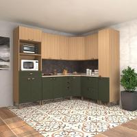 Balcão 1 Porta Com Tampo 40cm Luciane Classic Verde/freijo - 5