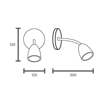 Arandela Taschibra Direct Articulável Led Mr16 Bivolt Preto 3000k Luz Amarela 15060094
