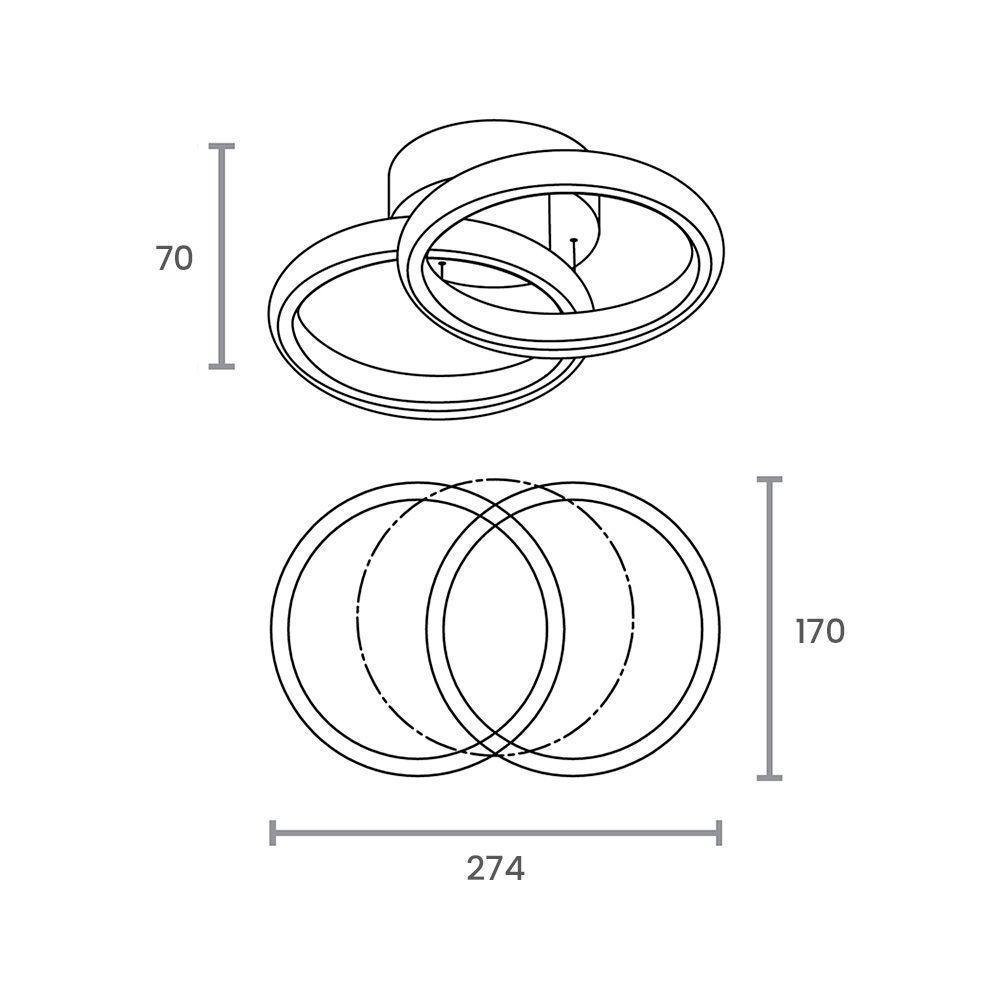 Plafon Taschibra Village Circle Led Bivolt Branco 3000k Luz Amarela 15050999 - 3