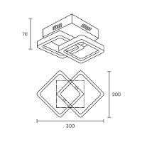 Plafon Taschibra Village Square Led Bivolt Branco 3000k Luz Amarela 15051001 - 1