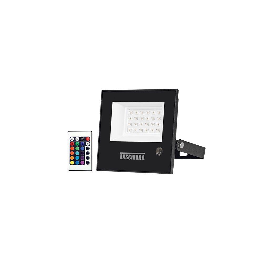 Refletor Taschibra Tr Led Slim Rgb 20w Preto Bivolt Rgb 15030035-02 - 1