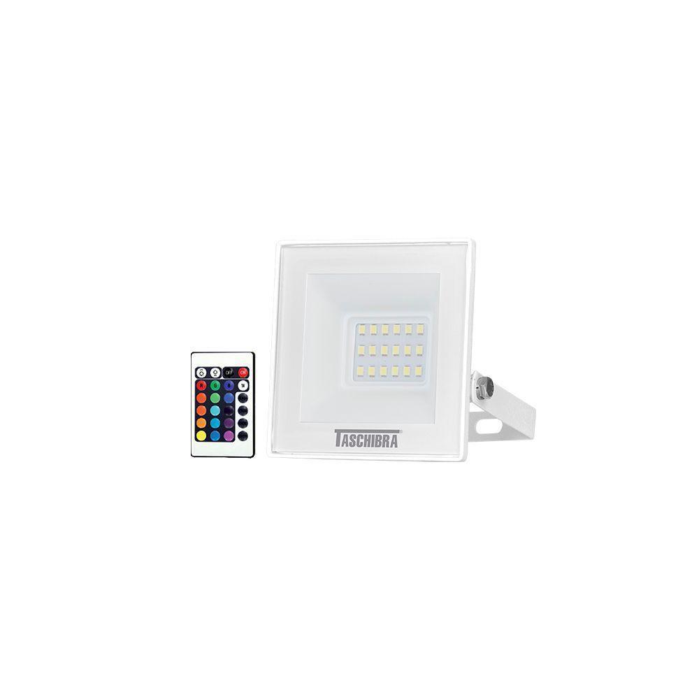 Refletor Taschibra Tr Led Slim Rgb 20w Branco Bivolt Rgb 15030035-01 - 1