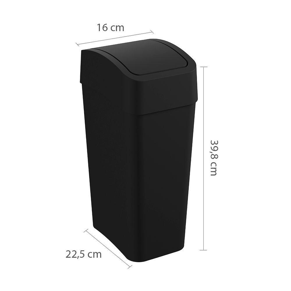 Lixeira Astra Ltb2 Com Tampa Basculante 8l Retangular Preto Ltb2*pr1 - 4