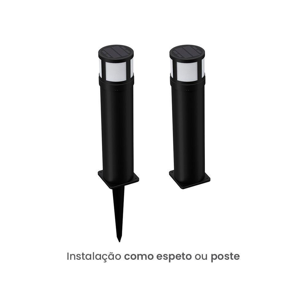 Poste / Balizador De Jardim Taschibra Circolare Led Solar 30cm 3w 3,7v Preto 15100117 - 1