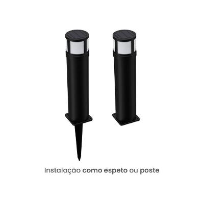 Poste / Balizador De Jardim Taschibra Circolare Led Solar 30cm 3w 3,7v Preto 15100117