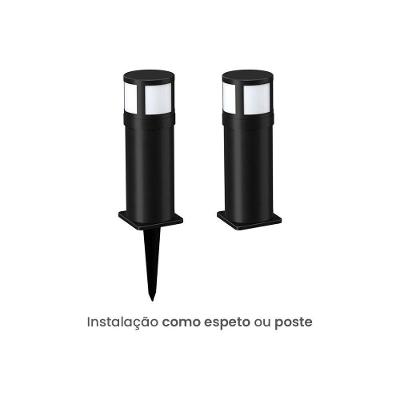 Poste / Balizador De Jardim Taschibra Circolare Led 30cm 8w Bivolt Preto 15100115