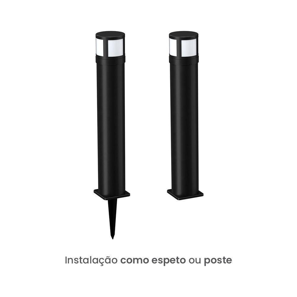 Poste / Balizador De Jardim Taschibra Circolare Led 65cm 8w Bivolt Preto 15100116 - 3