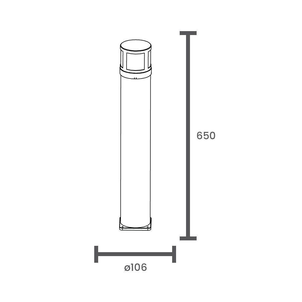 Poste / Balizador De Jardim Taschibra Circolare Led 65cm 8w Bivolt Preto 15100116 - 5