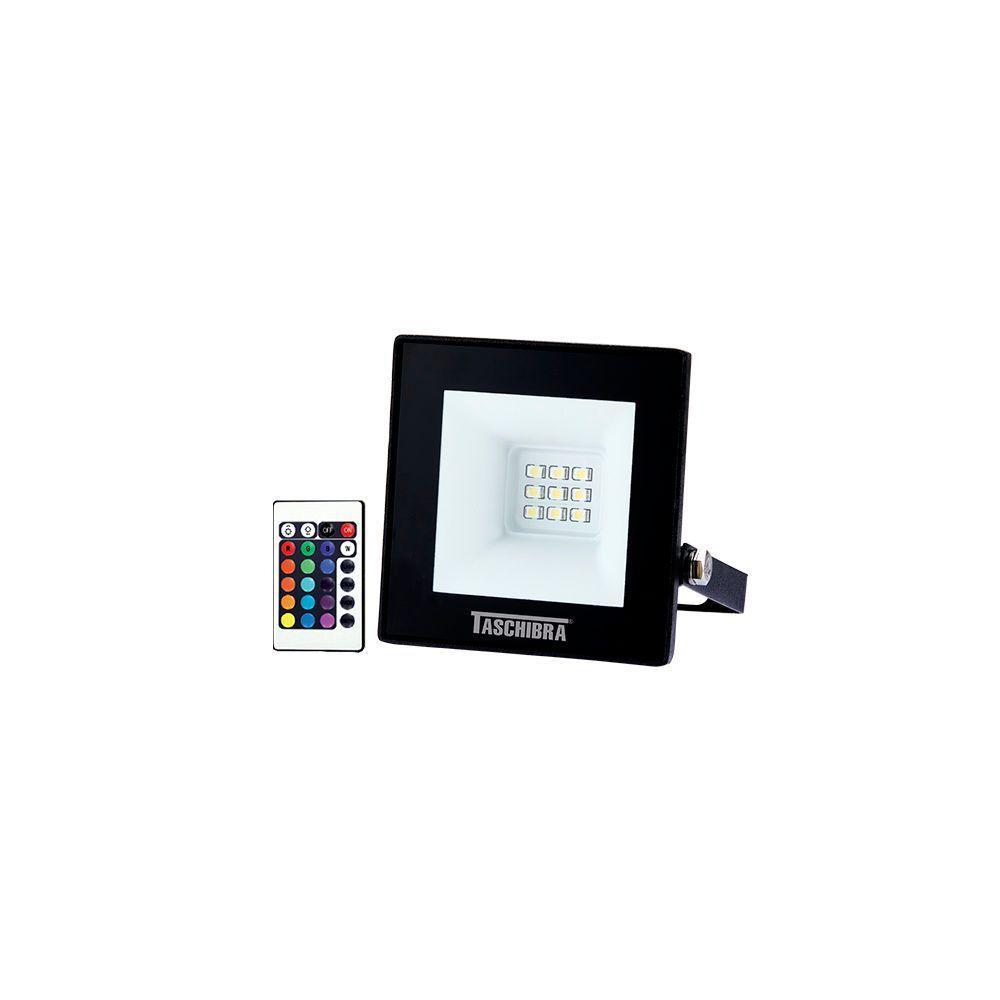 Refletor Taschibra Tr Led Slim Rgb 10w Preto Bivolt Rgb 15030034-02 - 1