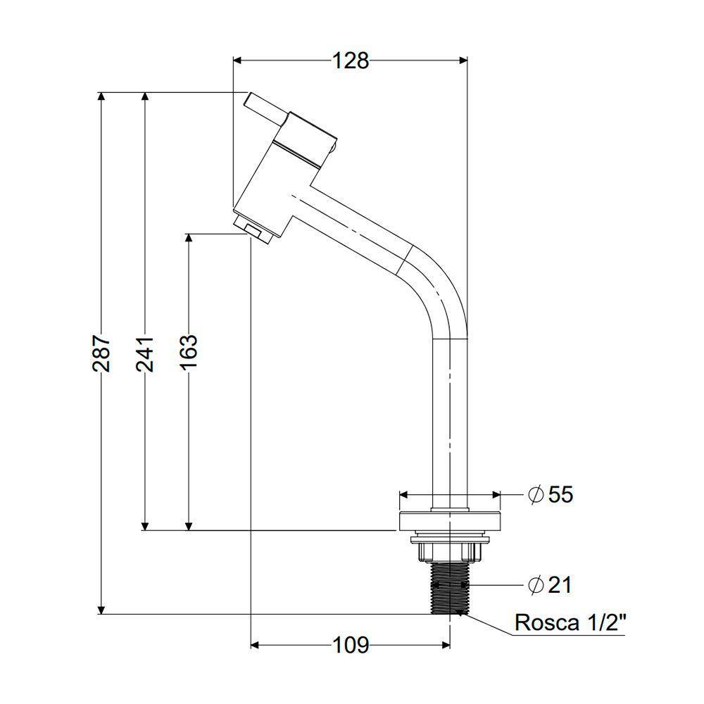 Torneira Censi 98001 45° De Bancada Cromada Cromado 98001-1 - 2