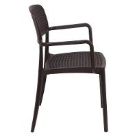 Cadeira Tramontina Serena Em Polipropileno Marrom Com Braços - 1