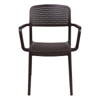 Cadeira Tramontina Serena Em Polipropileno Marrom Com Braços - 2