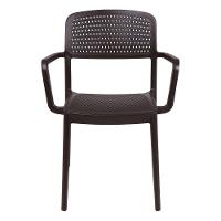 Cadeira Tramontina Serena Em Polipropileno Marrom Com Braços - 3